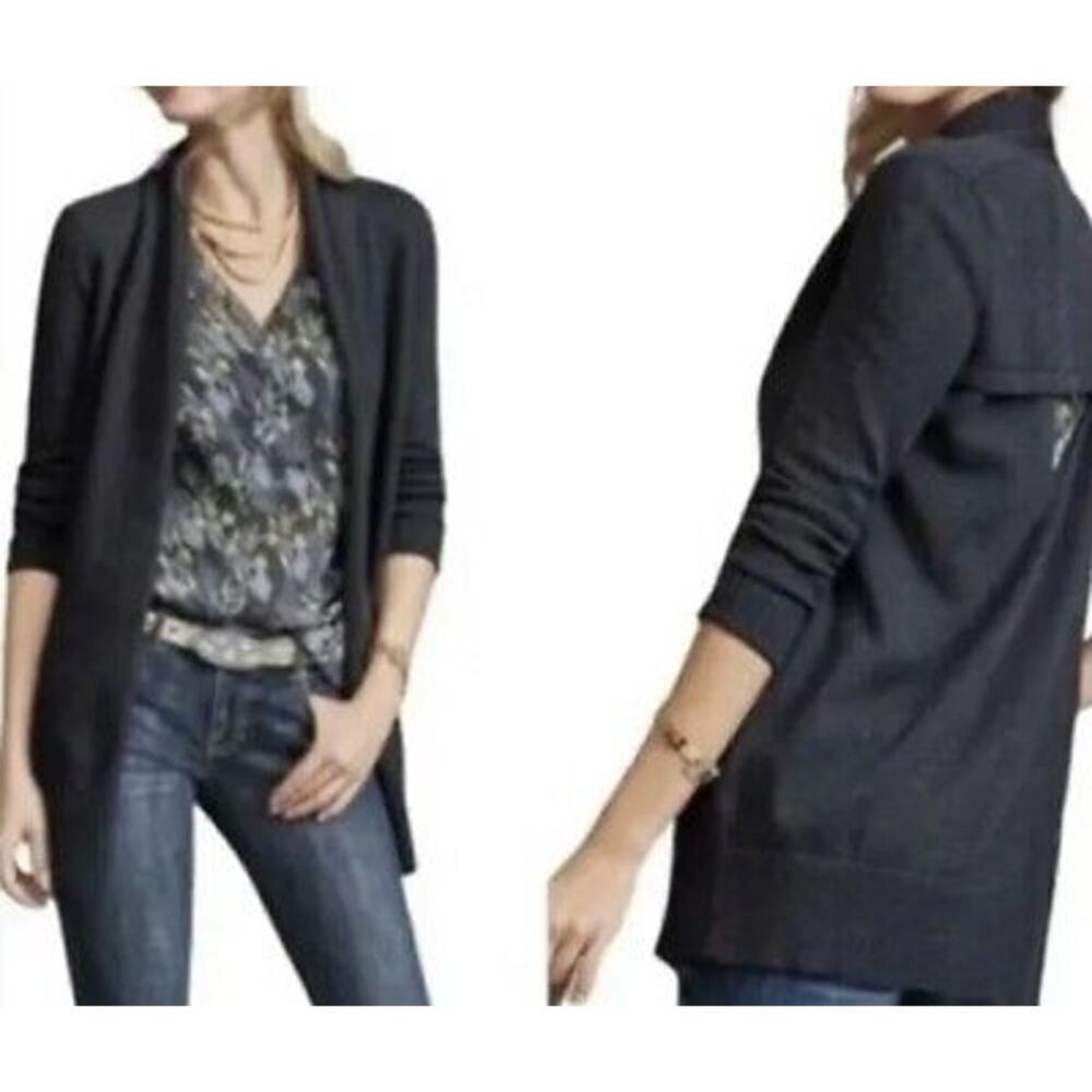 CAbi Victoria Keyhole Knit Cardigan Sweater Black Size Medium
